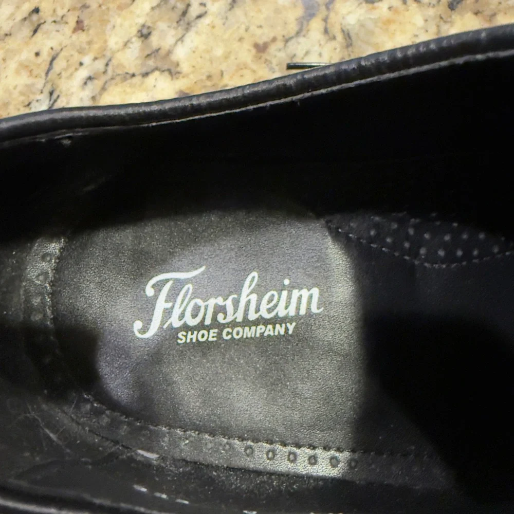 Florsheim Mens Lexington Wingtip Oxford 17066-01 Dress Shoes 9 EEE Black Leather